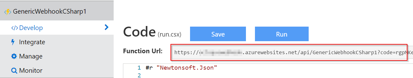 Azure Function url