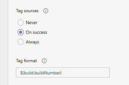 Tag sources on build in Azure YAML Pipelines