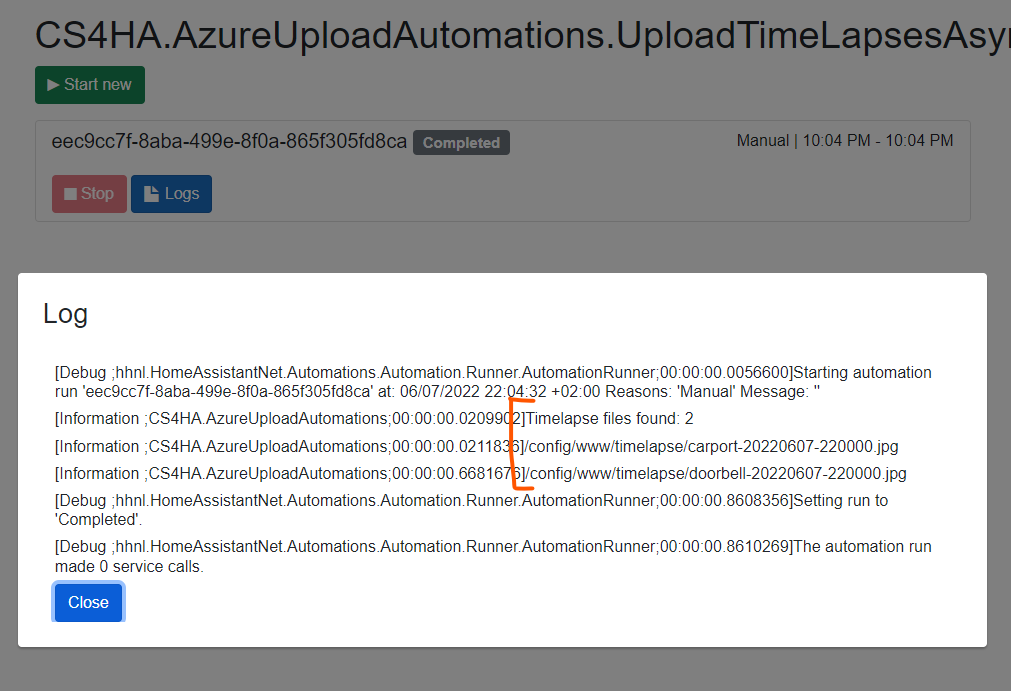 Creating timelapses with Home Assistant, C# and Azure - step 2